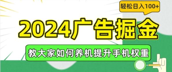 2024广告掘金，教大家如何养机提升手机权重，轻松日入100+【揭秘】-网创之道