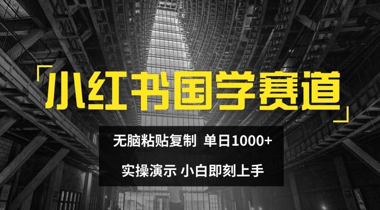小红书国学赛道，无脑粘贴复制，单日1K，实操演示，小白即刻上手【揭秘】-网创之道