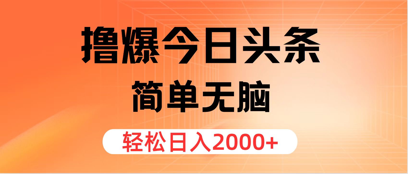 （11849期）撸爆今日头条，简单无脑，日入2000+-网创之道