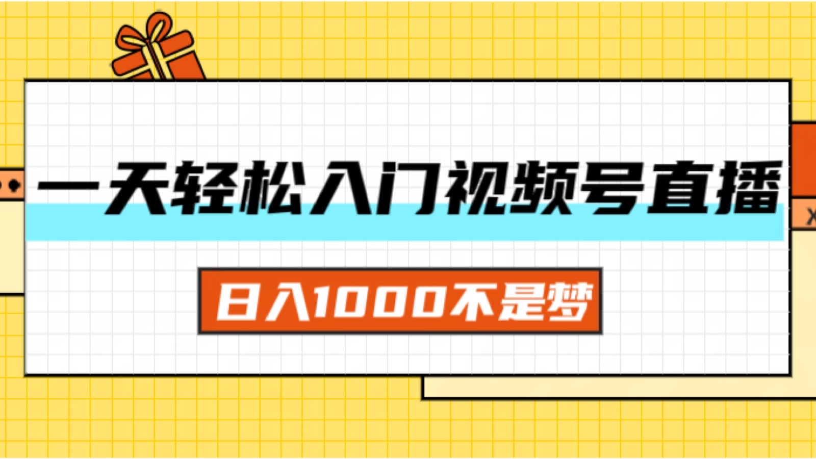 （11906期）一天入门视频号直播带货，日入1000不是梦-网创之道