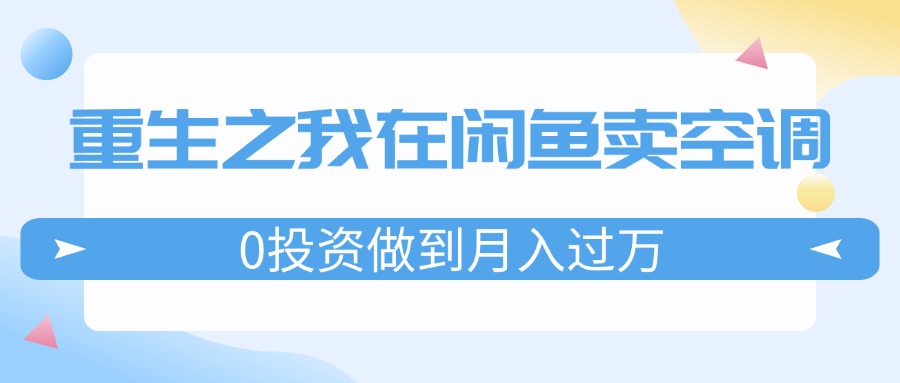 （11962期）重生之我在闲鱼卖空调，0投资做到月入过万，迎娶白富美，走上人生巅峰-网创之道