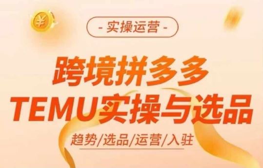 跨境拼多多TEMU实操与选品,多多temu跨境选品运营实操-网创之道