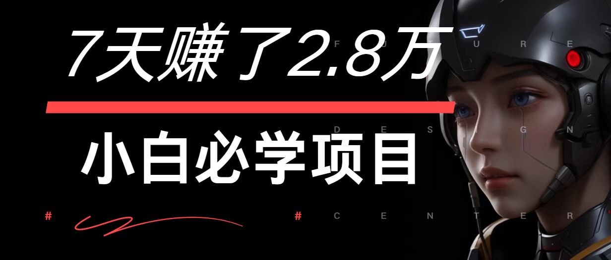 7天赚了2.8万！每单利润最少500+，轻松月入7万+小白有手就行-网创之道