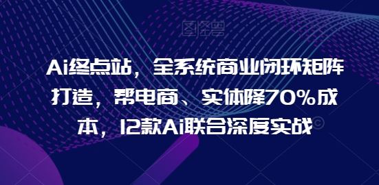 Ai终点站，全系统商业闭环矩阵打造，帮电商、实体降70%成本，12款Ai联合深度实战【0906更新】-网创之道