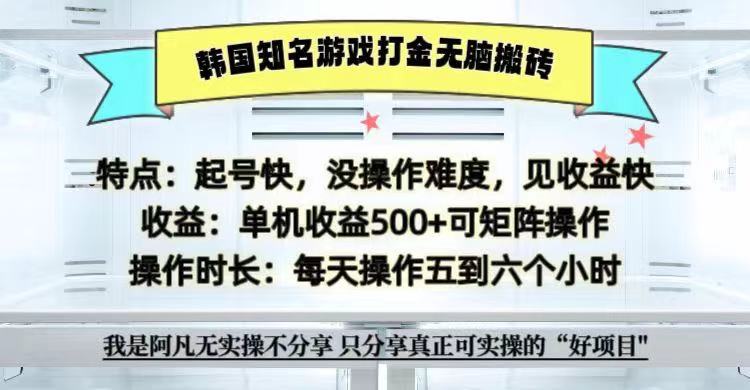 全网首发海外知名游戏打金无脑搬砖单机收益500+  即做！即赚！当天见收益！-网创之道