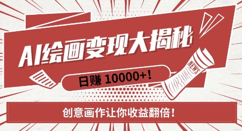 AI梦境绘画致富秘籍，复制粘贴，新手也能快速掌握，创意画作让你收益翻倍-网创之道