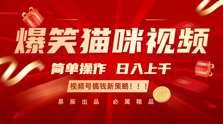 爆笑猫咪视频：简单操作，日入过千，视频号搞钱新策略！-网创之道