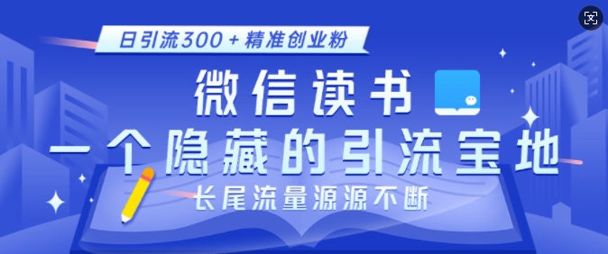 微信读书，一个隐藏的引流宝地，不为人知的小众打法，日引流300+精准创业粉，长尾流量源源不断-网创之道