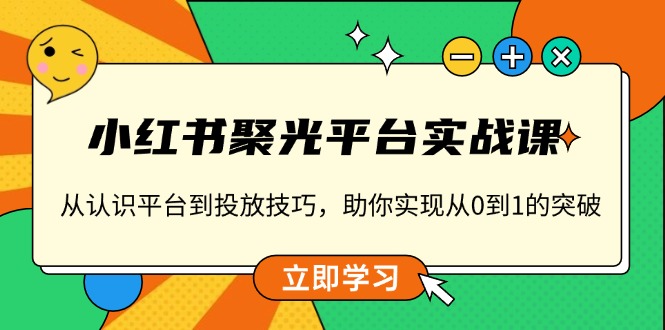 小红书 聚光平台实战课，从认识平台到投放技巧，助你实现从0到1的突破-网创之道