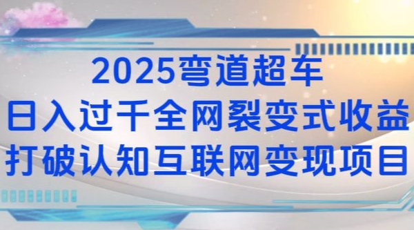 2025弯道超车日入过K全网裂变式收益打破认知互联网变现项目-网创之道