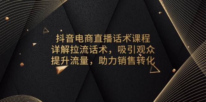 抖音电商直播话术课程，详解拉流话术，吸引观众，提升流量，助力销售转化-网创之道