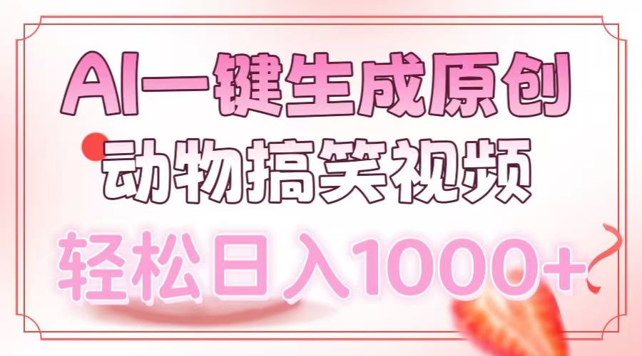 AI一键生成原创动物搞笑视频，轻松日入1000+-网创之道