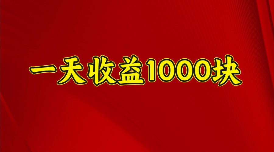 一天收益1000块，2025全网首发-网创之道