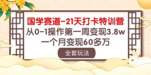 (10224期)国学 赛道-21天打卡特训营:从0-1操作第一周变现3.8w,一个月变现60多万-网创之道