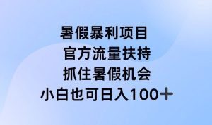 暑假暴利直播项目,官方流量扶持,把握暑假机会【揭秘】-网创之道