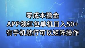 (11545期)零成本撸金,APP领红包,单机日入50+,有手机就行,可以矩阵操作-网创之道