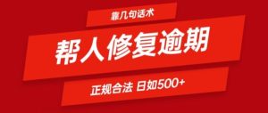 靠一套话术帮人解决逾期日入500+ 看一遍就会(正规合法)【揭秘】-网创之道
