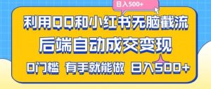 利用QQ和小红书无脑截流拼多多助力粉,不用拍单发货,后端自动成交变现,日入500+【揭秘】-网创之道