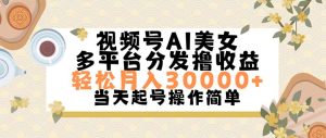 （11684期）视频号AI美女，轻松月入30000+,操作简单轻松上手-网创之道