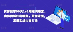 实体获客90天1v1陪跑训练营，实体同城红利崛起，带你破圈，掌握实战内容打法-网创之道