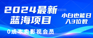 (11894期)2024最新蓝海项目,0成本卖影视会员,小白也能日入3位数-网创之道