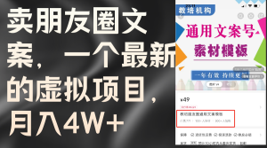 (11886期)卖朋友圈文案,一个最新的虚拟项目,月入4W+(教程+素材)-网创之道