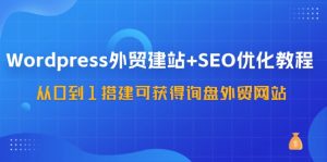 WordPress外贸建站+SEO优化教程，从0到1搭建可获得询盘外贸网站（57节课）-网创之道