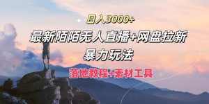 日入3000+,最新陌陌无人直播+网盘拉新暴力玩法,落地教程+素材工具-网创之道