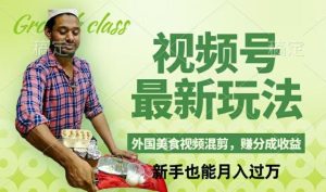 视频号新玩法，外国美食视频混剪，撸分成计划收益，视频制作简单，轻松月入过万【揭秘】-网创之道