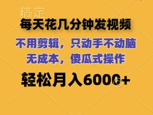 （12119期）每天花几分钟发视频 无需剪辑 动手不动脑 无成本 傻瓜式操作 轻松月入6…-网创之道