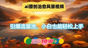 ai原创治愈风景视频,引爆流量池,小白也能轻松上手,篇篇10w+-网创之道