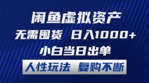 (12187期)闲鱼虚拟资产 无需囤货 日入1000+ 小白当日出单 人性玩法 复购不断-网创之道
