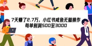 (12192期)7天收了2.7万,小红书咸鱼无脑操作,每单利润500至3000-网创之道