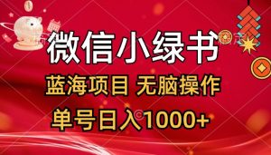 (12237期)微信小绿书,蓝海项目,无脑操作,一天十几分钟,单号日入1000+-网创之道