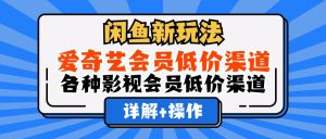 (12320期)闲鱼新玩法,爱奇艺会员低价渠道,各种影视会员低价渠道详解-网创之道