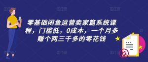 零基础闲鱼运营卖家篇系统课程,门槛低,0成本,一个月多赚个两三千多的零花钱-网创之道