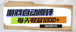 (12404期)游戏全自动搬砖副业项目,每天收益1000+,适合宝妈小白-网创之道