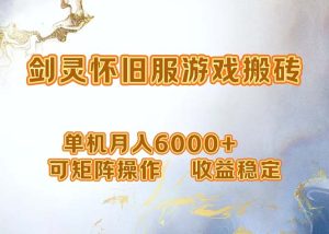 (12471期)网游剑灵打金搬砖,单机月入6000+,可矩阵操作,收益稳定。-网创之道