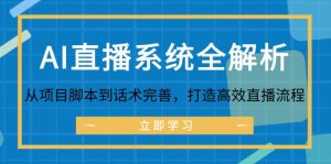 AI直播系统全解析:从项目脚本到话术完善,打造高效直播流程-网创之道