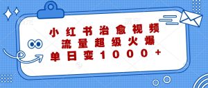 小红书治愈视频，流量超级火爆，单日变现1000+-网创之道