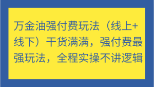 万金油强付费玩法(线上+线下)干货满满,强付费最强玩法,全程实操不讲逻辑-网创之道
