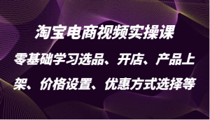 淘宝电商视频实操课,零基础学习选品、开店、产品上架、价格设置、优惠方式选择等-网创之道