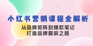 小红书营销课程全解析,从品牌矩阵到爆款笔记,打造品牌霸屏之路-网创之道