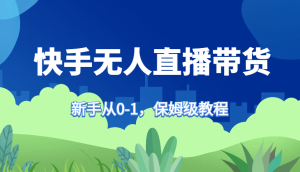 快手无人直播带货保姆级教程,新手从0-1快速学会带货-网创之道
