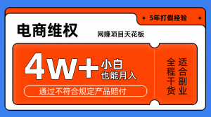 网赚项目天花板电商购物维权月收入稳定4w+独家玩法小白也能上手-网创之道
