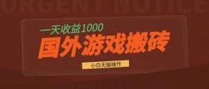 国外游戏全自动搬砖,一天收益1000+ 小白无脑操作-网创之道