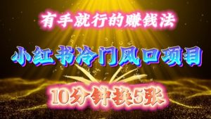 每天 10 分钟,小红书冷门风口项目开启,有手就行的搬运赚钱法,小白日入500 +-网创之道