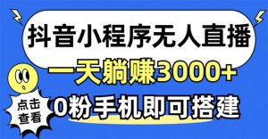 抖音小程序无人直播,一天躺赚3000+,0粉手机可搭建,不违规不限流,小…-网创之道