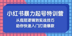 小红书暴力起号训练营,从底层逻辑到实战技巧,助你快速入门打造爆款-网创之道
