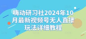 嗨动研习社2024年10月最新视频号无人直播玩法详细教程-网创之道
